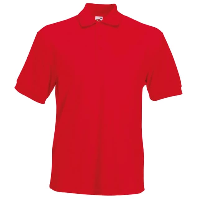 Fruit Of The Loom Fruit of the Loom Men 65 35 Heavyweight Pique Short Sleeve Polo Shirt in Red Size: Small Red S Male 5055747646610