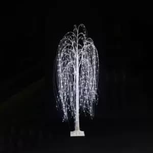 Premier Decorations Limited Mains-Powered White Flashing Willow Tree Metal & Plastic Christmas Decoration