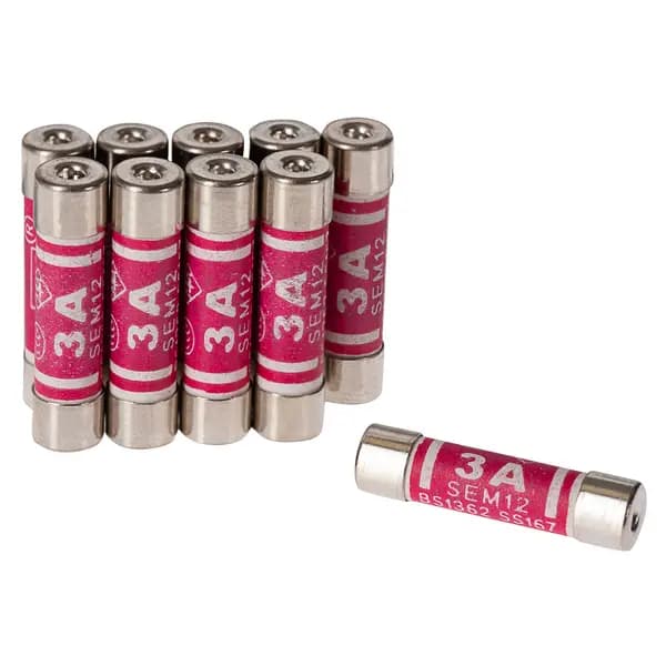 Maplin Maplin 3 Amp Plug Fuse BS1362 25.4 x 6.4mm - Pack of 10 AR37S