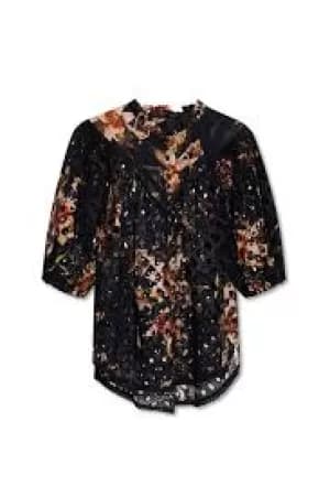 AllSaints Womens Tila Kuroyuri Top, Black, Size: 8