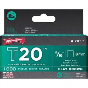 Arrow T20 Wiring Staples 8mm Pack of 1000