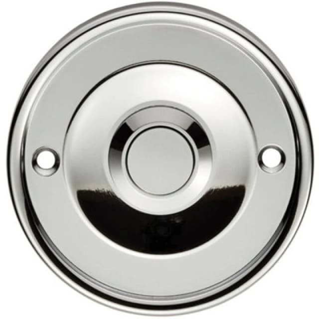 Loops Decorative Door Bell Cover Polished Chrome 65 x 7mm Round Sleek Button Plate Multi unisex