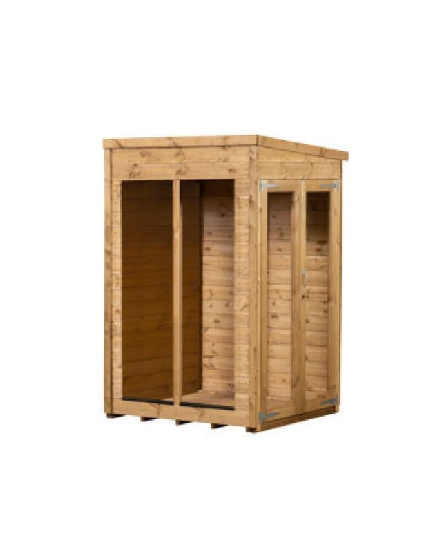 Empire Sheds Empire Pent Summerhouse 4X4 Dipped Treated Tongue And Groove Wooden Garden Shed Double Door (4' X 4' / 4ft X 4ft) (4X4)