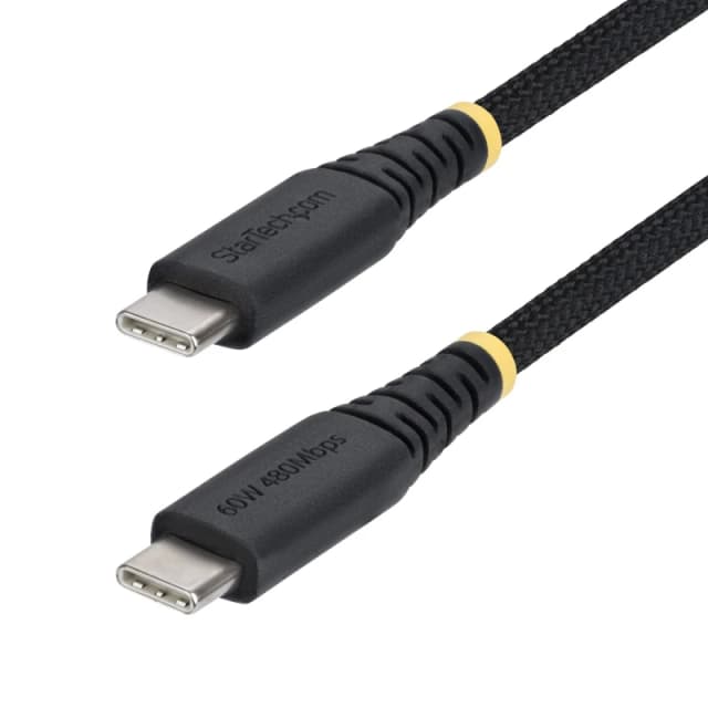 StarTech.com StarTech.com 1m (3ft) USB-C Charging Cable, 60W (3A) PD, Dual-Layer Braided Nylon/TPE Jacket, Rugged USB C Charging Cord, USB 2.0 Laptop