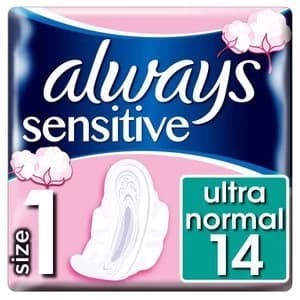 Always SoftnFit Sensitive Normal Wings Sanitary Pads 14pk