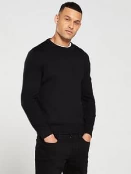 Barbour International Baffle Patch Crew Neck Sweater - Black