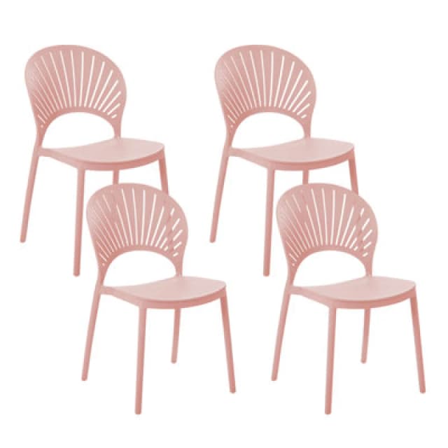 Beliani Set Of 4 Garden Chairs Ostia Pastel Pink