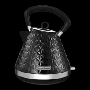 Morphy Richards Vector Black Pyramid Kettle - 1.5L - 3kw Rapid Boil - Limescale Filter - Traditional Kettle - 108131
