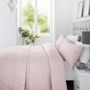 Gianna Pinsonic Stitch Quilted Duvet Cover Set, Blush, Super King - Serene