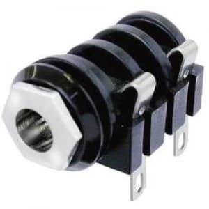 6.35mm audio jack Socket horizontal mount Number of pins 2 Mono Black Neutrik NMJ4HC S