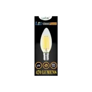 Lyveco - SBC Clear LED 4 Filament 470 Lumens Candle 2700K 4 Watt - 4607