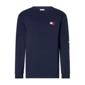 Tommy Jeans Tjm Clsc Serif Linear Ls Tee - Blue