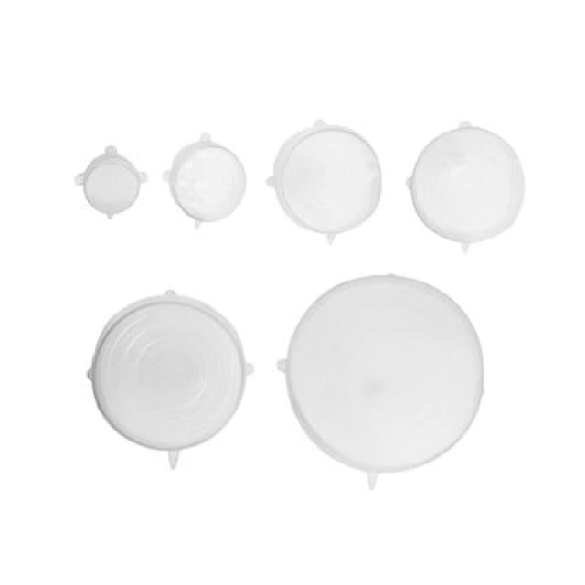 Interiors by Premier Set Of Six Zing Silicone Lids Clear