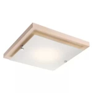 Square Simple Flush Ceiling Light White, 1x E27