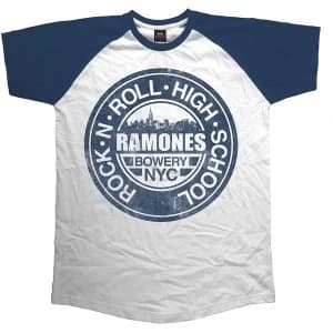 Ramones - Bowery NYC Unisex Medium T-Shirt - Blue,White