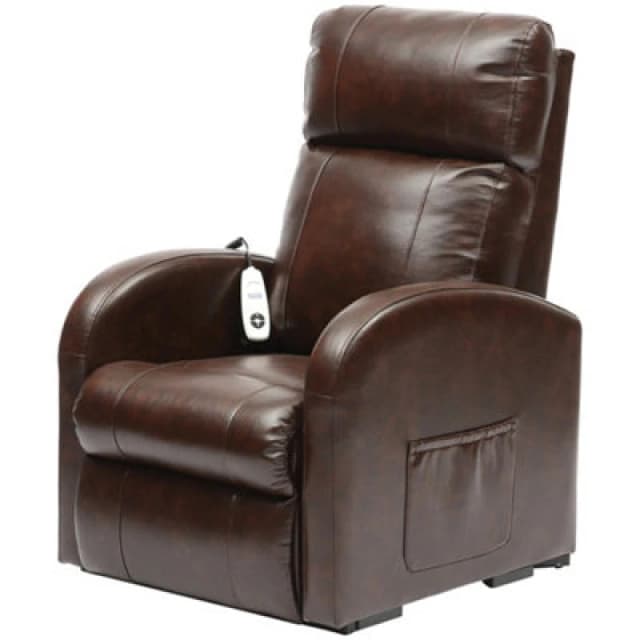 Loops Single Motor Rise and Recline Lounge Chair - Chestnut PU Leather Material Multi