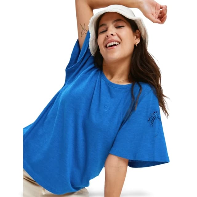 Roxy Womens T-Shirt Roxy Tim for Palm Tree Bleu Female L