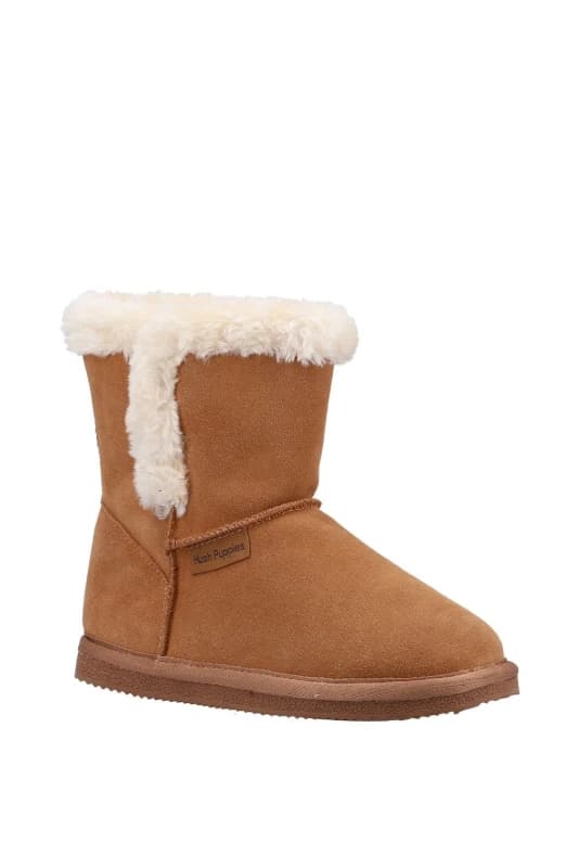 Hush Puppies 'Ashlynn' Suede Slipper Booties Tan