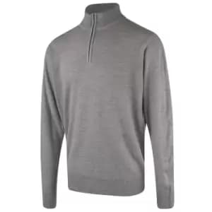 Island Green Supersoft 1/4 Zip Knit - Light Grey Marl - L