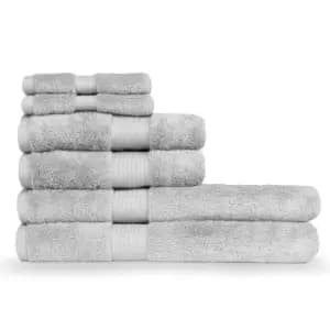 Cleopatra Egyptian Cotton 6 Piece Face/Hand/Sheet Towel Set Silver