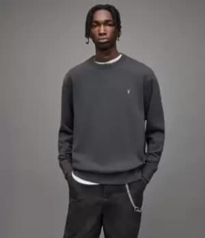 AllSaints Mens Ollie Crew Sweatshirt, Washed Black, Size: S