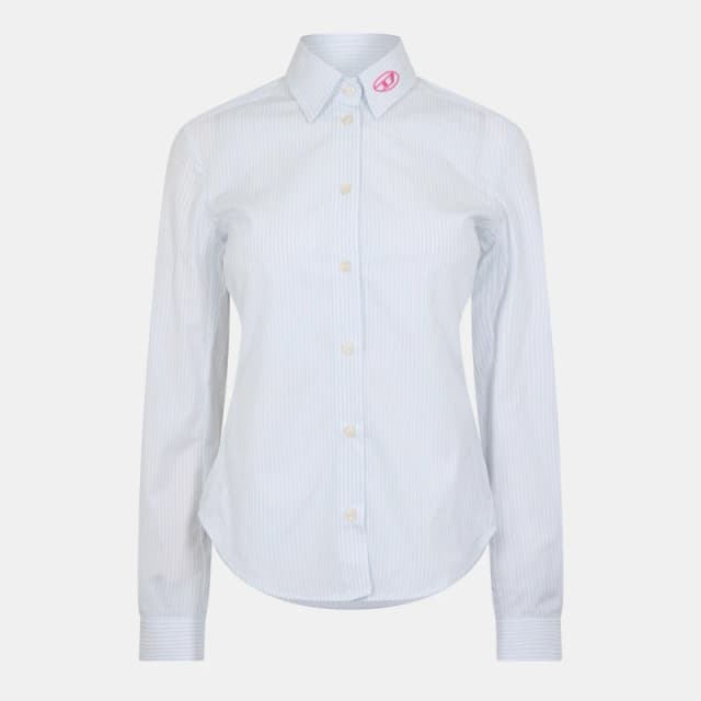 Diesel Womens Long-Sleeve Plain Shirt Blue female 8