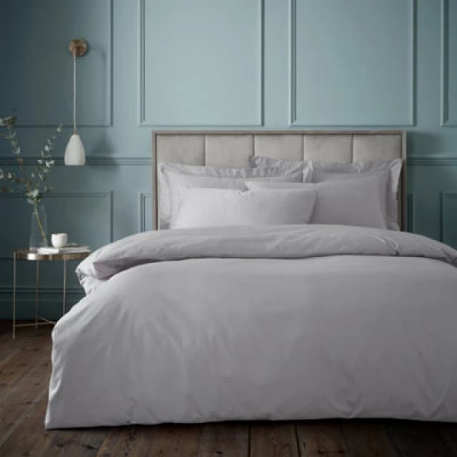 Bianca 180 Thread Count Egyptian Cotton Single Duvet Cover Set With Pillowcase Silver Grey