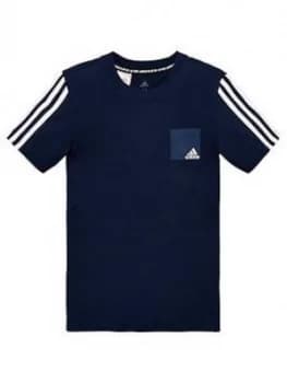 Adidas Childrens Logo Short Sleeve T-Shirt - Navy