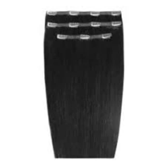 Beauty Works Hair Enhancer - 100% Remy Hair - One Piece Clip-In Extensions- 110 grams, 1 Jet Set Black, Women