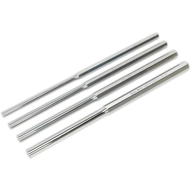 Loops 4 Piece 350mm Extra-Long Parallel Pin Punch Set - Hardened & Tempered - Chromoly Multi