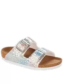 Birkenstock Arizona Flashy Hologram Sandal, Silver, Size 10 Younger