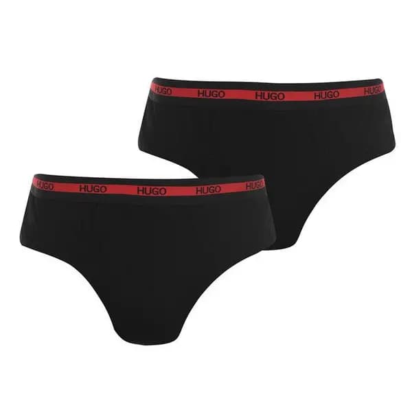 Hugo 2pk Block Color Waistband Briefs - Black M