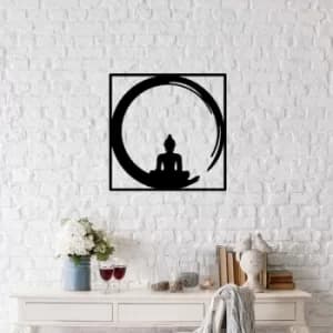 Buddha Black Decorative Metal Wall Accessory