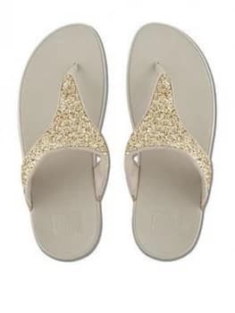 FitFlop Glitterball Toe Post Pale Gold Pale Gold Size 6 Women