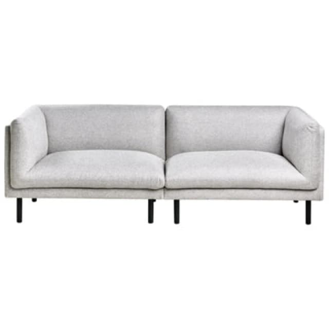 Beliani Sofa 3 Seater Vorgod Fabric Light Grey