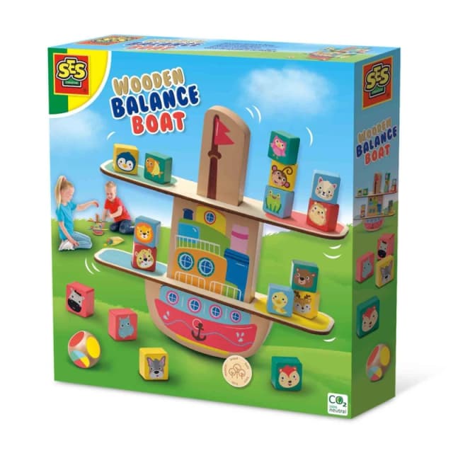 SES Creative Wooden Balance Boat Multi unisex