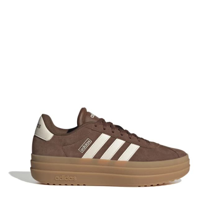adidas VL Court Bold Womens Trainers Brown/Wht/Gum female 4 (36.7)