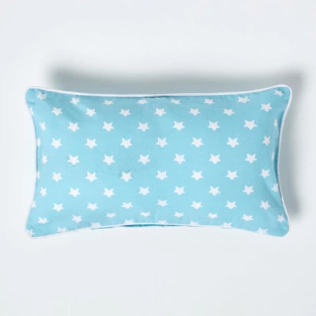 Homescapes Cotton Blue Stars Cushion Cover, 30 X 50 Cm