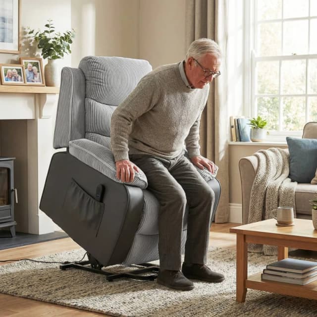 HOMCOM Power Lift Riser Recliner Chair with High Back, Remote, Light Grey Light Grey Unisex