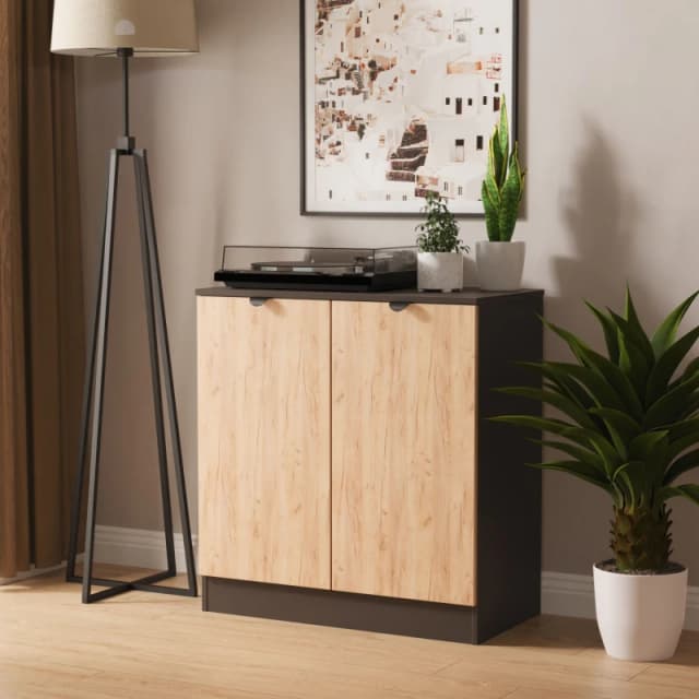 Ready Assembled 2 U Norway 2 Door Cabinet (Ready Assembled) in Dark Grey Dark Grey Unisex