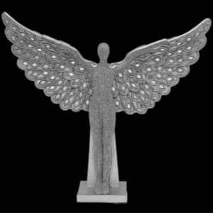 Silver Art Angel Standing 13" Ornament By Lesser & Pavey