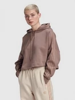 Adidas Originals New Neutral Cropped Hoodie - Brown