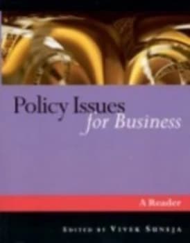 Policy Issues for Business by Vivek Suneja Book