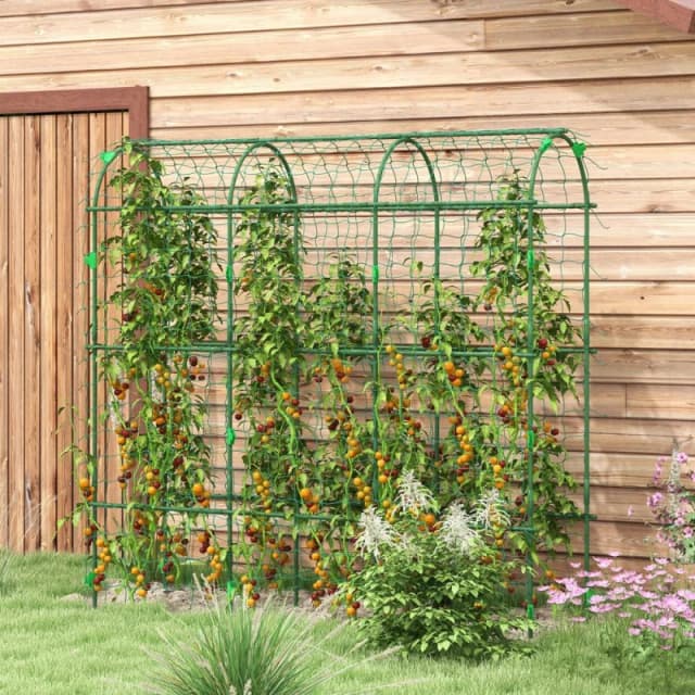 OUTSUNNY 183cm Tall Garden Trellis for Climbing Plants Outdoor in Green Green Unisex