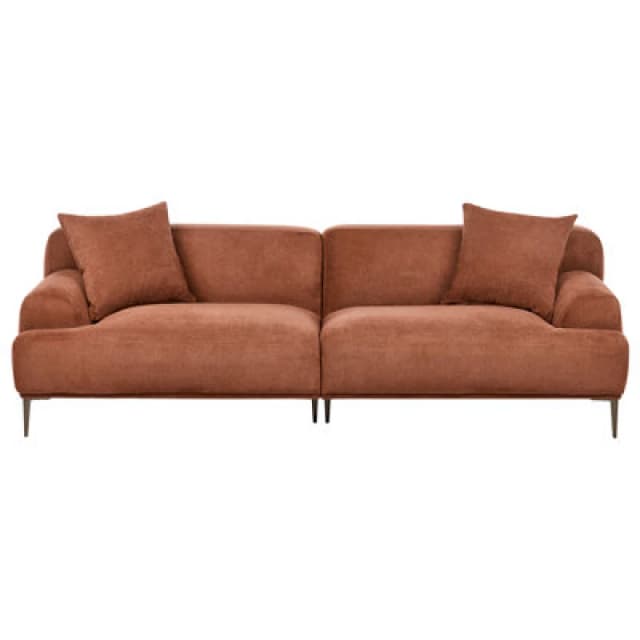 Beliani Sofa 3 Seater Matila Fabric Golden Brown