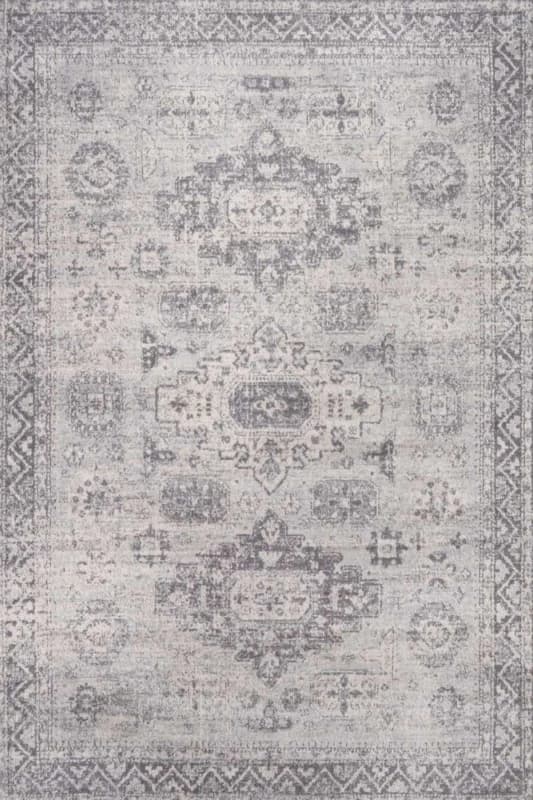 THE RUGS Montana Vintage Grey & Cream Living Room Area Rug 4050 Size: 120cm x 170cm Grey Unisex 120cm x 170 cm