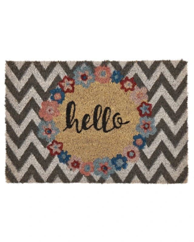 Beliani Doormat Tahan Multicolour 40 X 60 Cm Text Coir