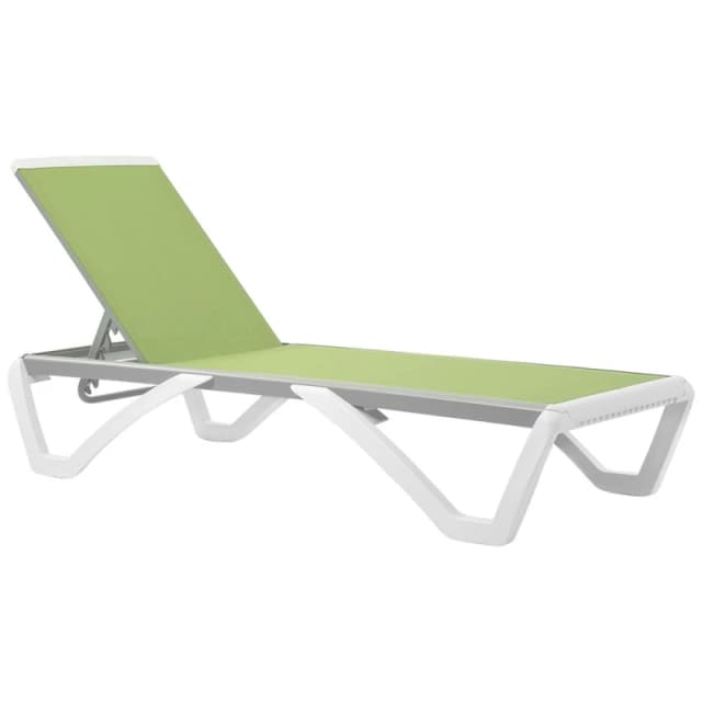 Outsunny Chaise Patio Lounge With Adjustable Back Green 84B-595GN