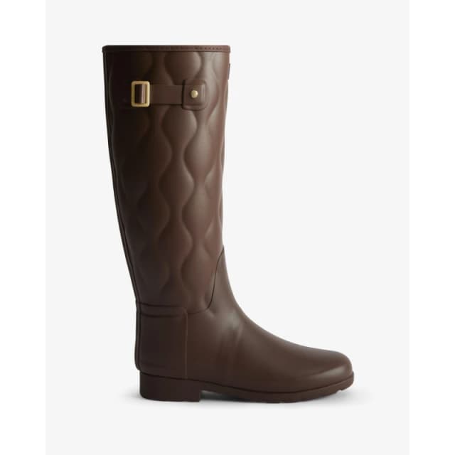 Hunter Womens Quilt Wellington Boots Brown Bolt female 7 (40)