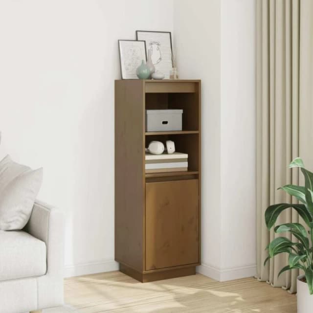 VIDAXL Highboard Honey Brown 37x34x110cm Solid Wood Pine Vidaxl 8720286841105